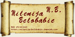 Milenija Belobabić vizit kartica
